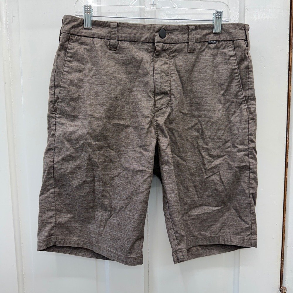 Hurley Dri-FIT Heathered Chino Walk Shorts Mens 33 Brown Stretch